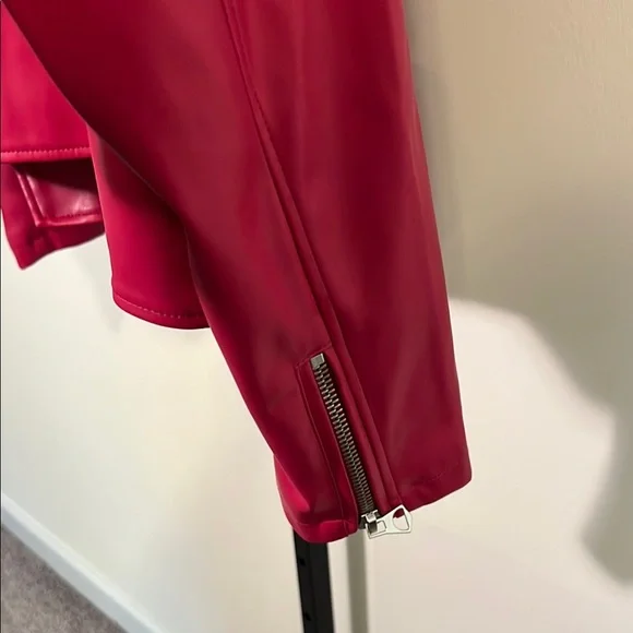 Torrid Pink Faux Leather Moto Jacket, Size 2 - Picture 6 of 8